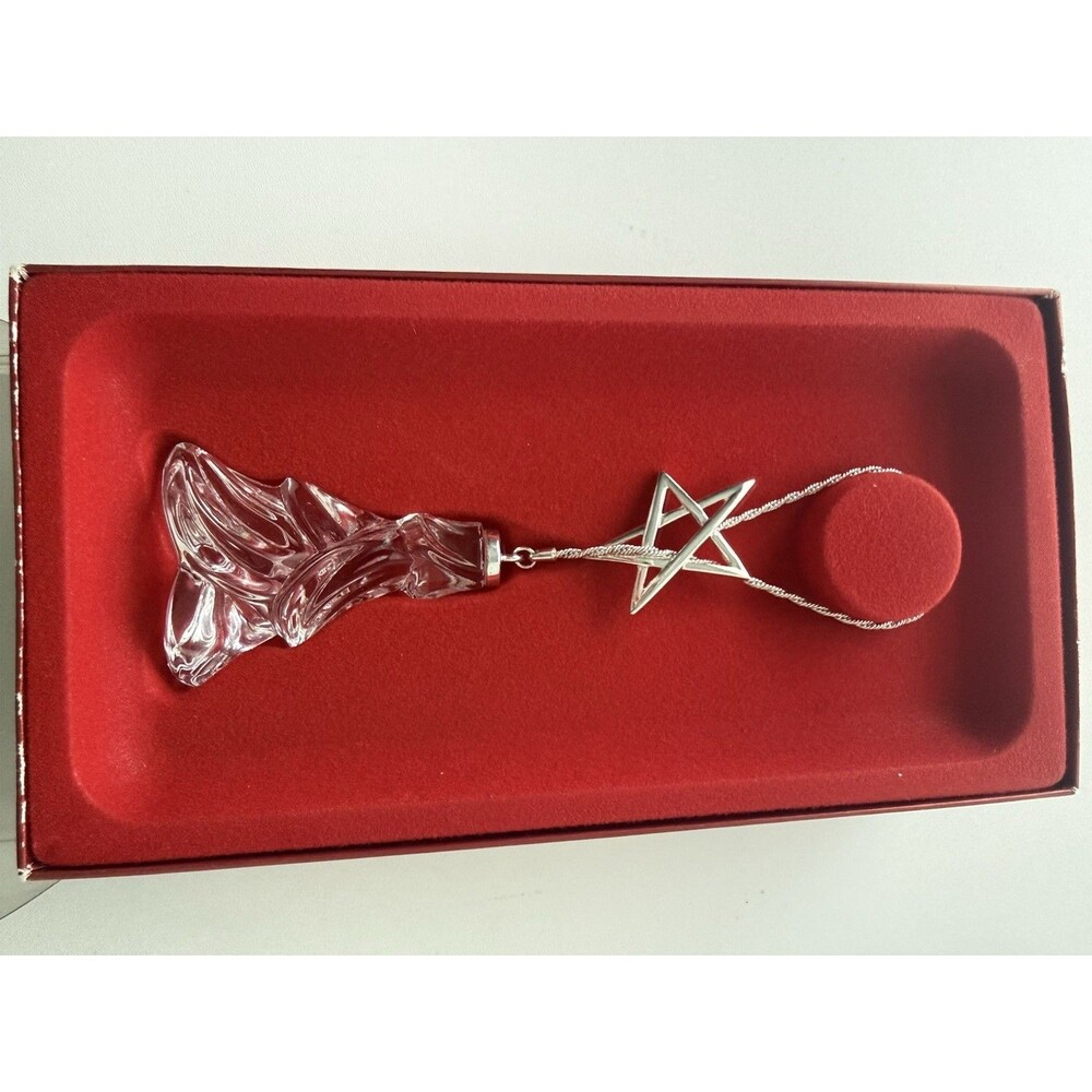 Lenox Christmas Ornament Lariat Tree With Star Full Lead Crystal In Box Germany